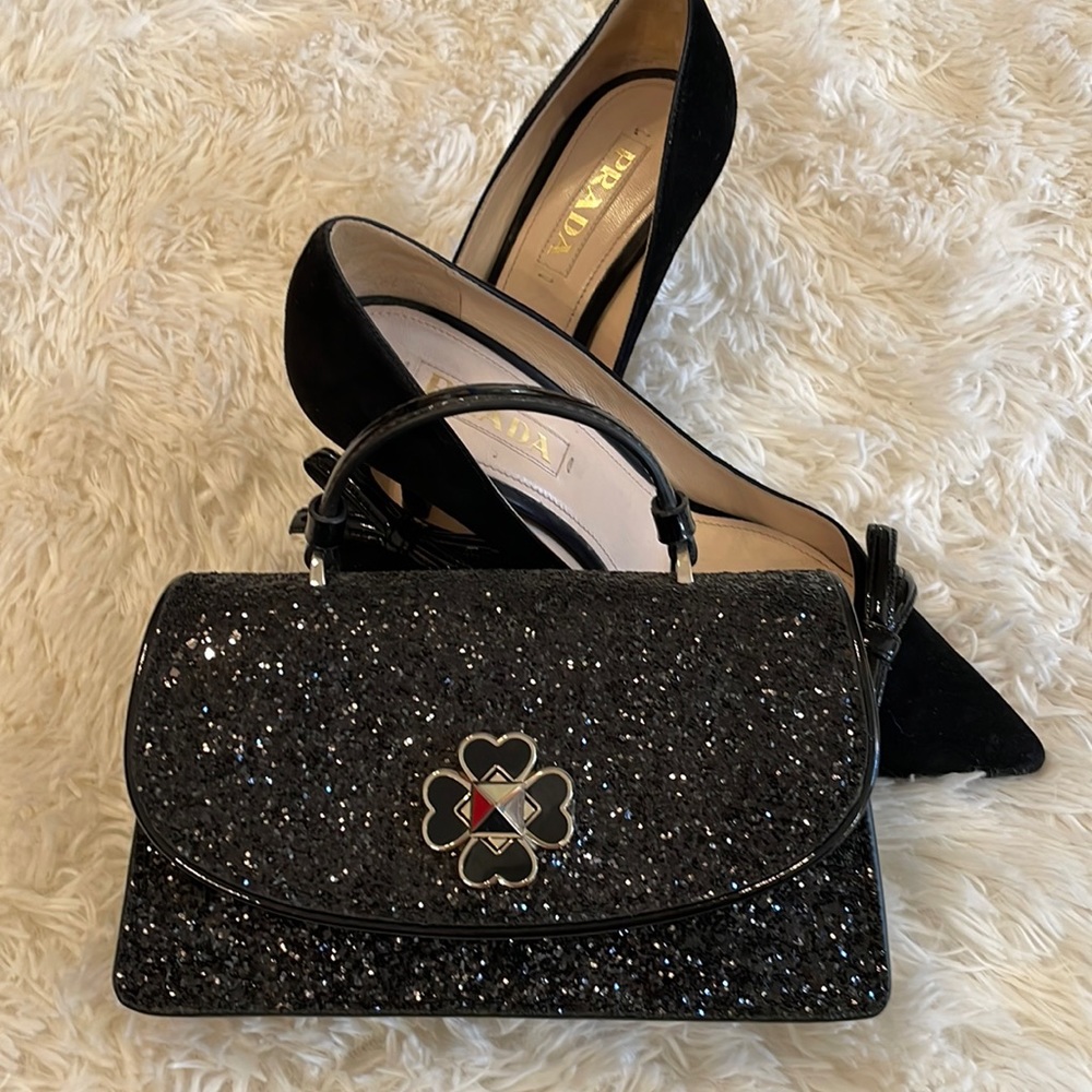 Kate spade black glitter purse
